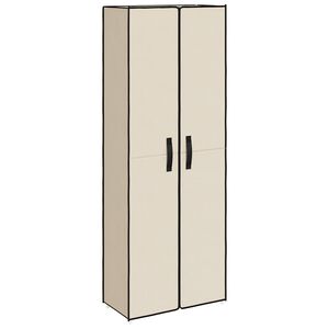 vidaXL Szafka na buty, kremowa, 60x30x166 cm, materiałowa