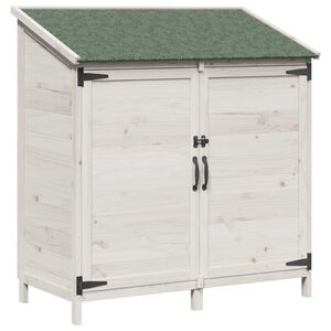 vidaXL Shed ogrodowy Biały 106,5 x 56 x 113,5 cm Drewno Świerkowe