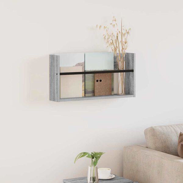 vidaXL Regał na gazety z p&oacute;łką Szary Sonoma 60 x 12 x 30 cm