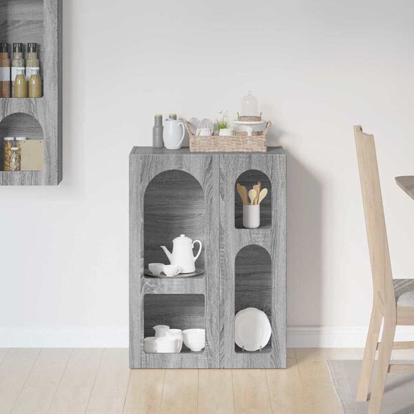 vidaXL Bufet Szary Sonoma 59 x 35 x 80.5 cm Materiał drewnopochodny
