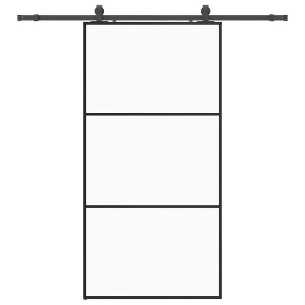 vidaXL Drzwi przesuwne z zestawem okuć czarne 102x205 cm ESG szkło
