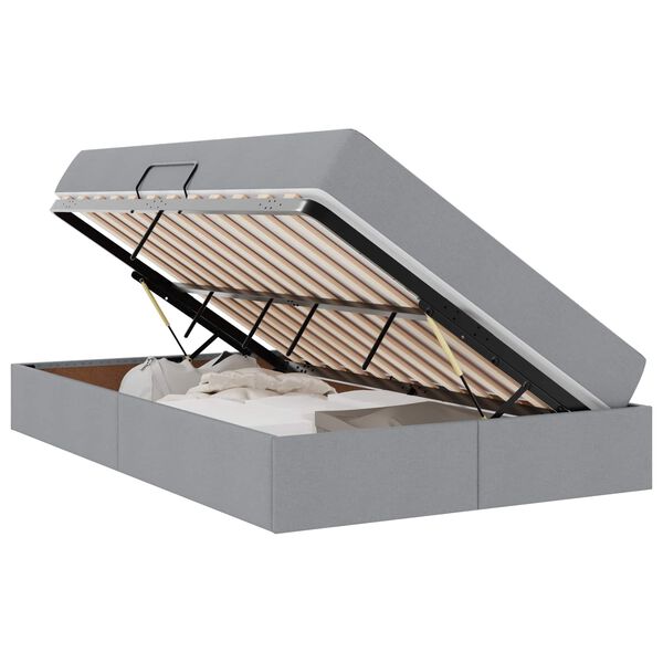 vidaXL Ł&oacute;żko z miejscem na przechowywanie i materacem Jasnoszary