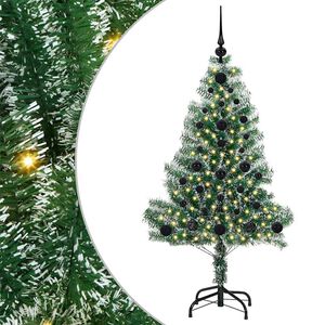 vidaXL Sztuczna choinka z śnieżnym pokryciem z lampkami LED 120 cm