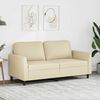 vidaXL 2-osobowa sofa, kremowy, 140 cm, sztuczna sk&oacute;ra