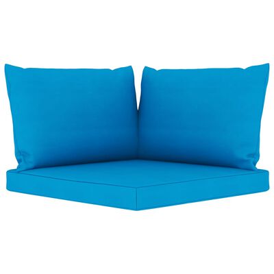 vidaXL 9-cz. zestaw wypoczynkowy do ogrodu, z poduszkami, niebieski