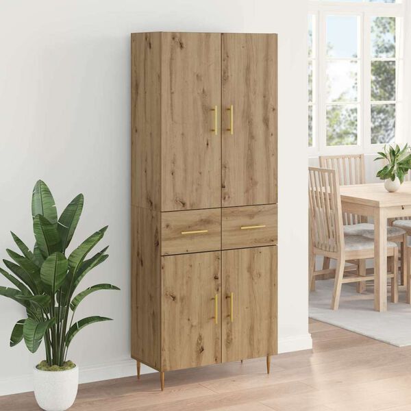 vidaXL Highboard z szufladą Dąb rzemieślniczy 69,5 x 34 x 180 cm