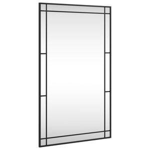 vidaXL Lustro ścienne, czarne, 60x100 cm, prostokątne, żelazo