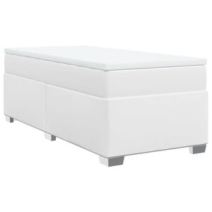 vidaXL Ł&oacute;żko kontynentalne z materacem, białe, ekosk&oacute;ra 80x200 cm