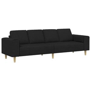 vidaXL Sofa do salonu Czarny 250 x 77 x 76 cm Poliester