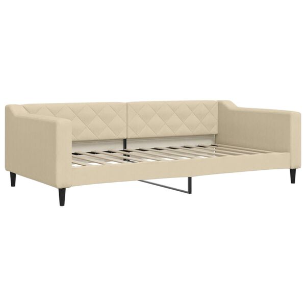 vidaXL Sofa z funkcją spania, kremowa, 100x200 cm, obita tkaniną