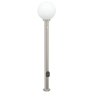 vidaXL Słupek oświetleniowy z czujnikiem i gniazdkiem 120 cm, stal nierdzewna IP44