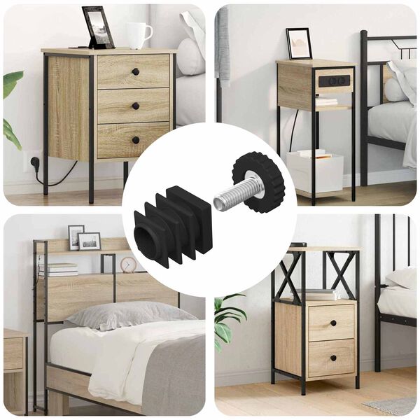 vidaXL Poziomice meblowe Z regulacją 1895 pcs Czarny PP