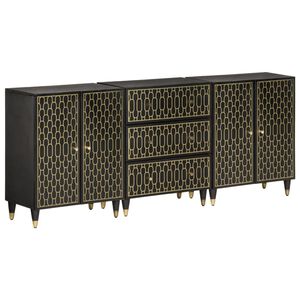 vidaXL Szafki, 3 szt., 60x33x75 cm, lite drewno mango