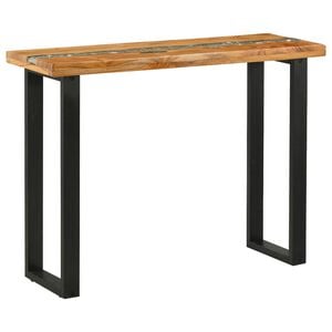 vidaXL Konsola brązowy 100 x 35 x 75 cm Lite drewno teakowe