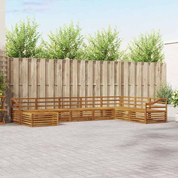 vidaXL Zestawy sof 8 pcs Naturalny Lite Drewno Akacji