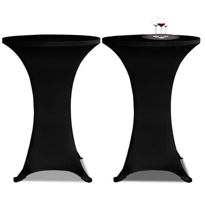 vidaXL Pokrowce na stół barowy, Ø 60 cm, czarne, elastyczne, 4 szt.