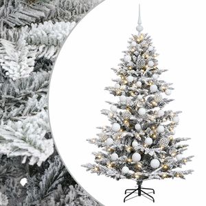 vidaXL Sztuczna choinka z bombką 150 cm 150 LED Ciepła biel PE i PVC