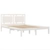 vidaXL Rama łóżka, biała, lite drewno, 140x190 cm
