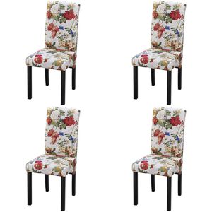 vidaXL Krzesła stołowe, 4 szt., wielokolorowe, tkanina