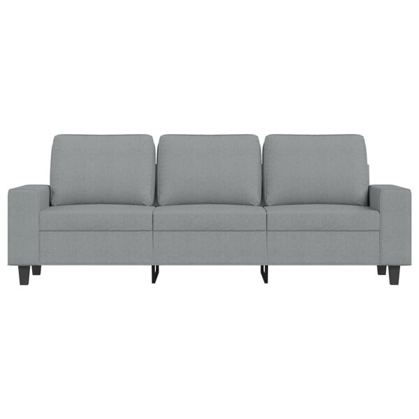 vidaXL 3-osobowa sofa z podn&oacute;żkiem, jasnoszara, 180 cm, tkaniną