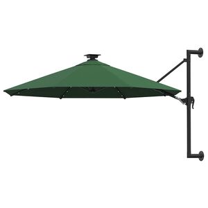 vidaXL Parasol ogrodowy z LED, ścienny, 300 cm, zielony