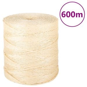 vidaXL Sznur, sizal 100%, 2 mm, 600 m
