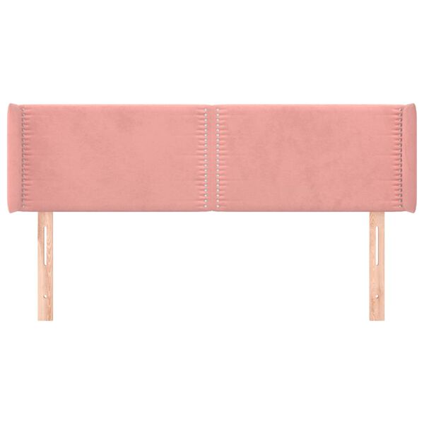 vidaXL Zagł&oacute;wek uszak, r&oacute;żowy, 147x16x78/88 cm, aksamit