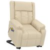 vidaXL Podnoszony fotel masujący, kremowa, tkanina