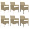 vidaXL 7-częściowy zestaw mebli ogrodowych, beżowy