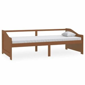 vidaXL 3-osobowa sofa/ł&oacute;żko, miodowy brąz, sosnowa, 90 x 200 cm
