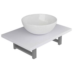 vidaXL Dwuczęściowy zestaw mebli do łazienki, ceramiczny, biały