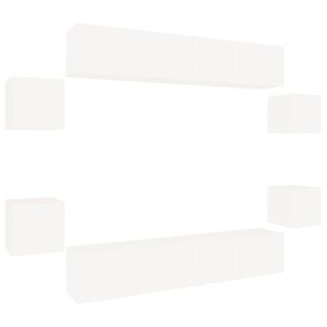 vidaXL 8-częściowy zestaw szafek telewizyjnych, biały