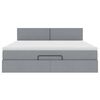 vidaXL Ł&oacute;żko otomana z materacem, jasnoszare, 160x200 cm, tkanina