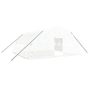 vidaXL Szklarnia ze stalową ramą, biała, 36 m&sup2;, 6x6x2,85 m