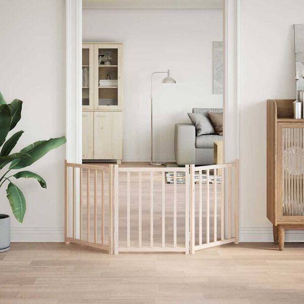 vidaXL Składana bramka zabezpieczająca dla psa, 3 panele, 150 cm