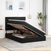 vidaXL Ł&oacute;żko z miejscem na przechowywanie i LED Czarny 140 x 190 cm