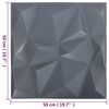vidaXL Panele ścienne 12 pcs Origami szare 50 x 50 cm Pianka XPS