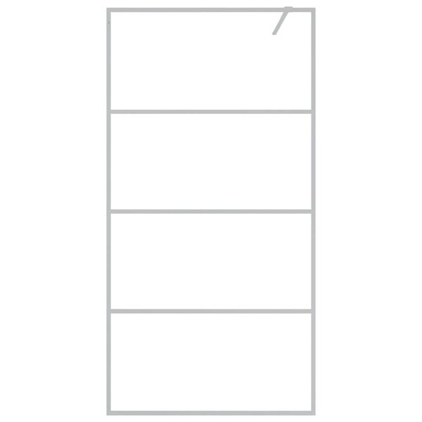 vidaXL Ścianka prysznicowa srebrna, 100x195 cm przezroczyste szkło ESG