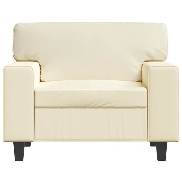 vidaXL Fotel, kremowy, 60 cm, obity sztuczną sk&oacute;rą