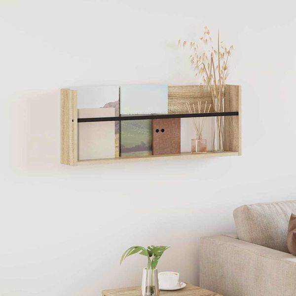 vidaXL Regał na gazety z p&oacute;łką Dąb Sonoma 80 x 12 x 30 cm