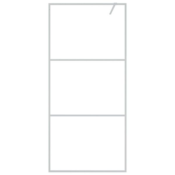 vidaXL Ścianka prysznicowa srebrna, 90x195 cm, przezroczyste szkło ESG