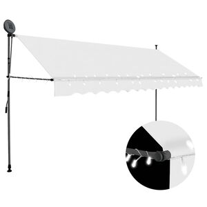 vidaXL Ręcznie zwijana markiza z LED, 400 cm, kremowa