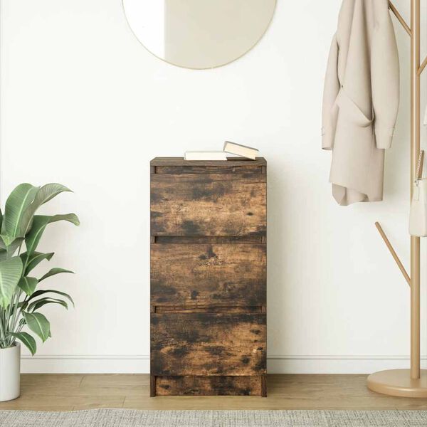 vidaXL Komoda Dąb wędzony 37,5x35x76 cm Drewno klejone