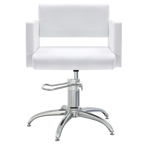 vidaXL Krzesło do salonu fryzjerskiego, białe, obite sztuczną skórą