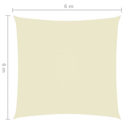vidaXL Żagiel ogrodowy, tkanina Oxford, kwadratowy, 6x6 m, kremowy