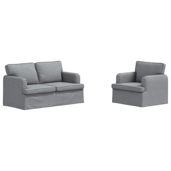 vidaXL Sofa 2 pcs Jasnoszary
