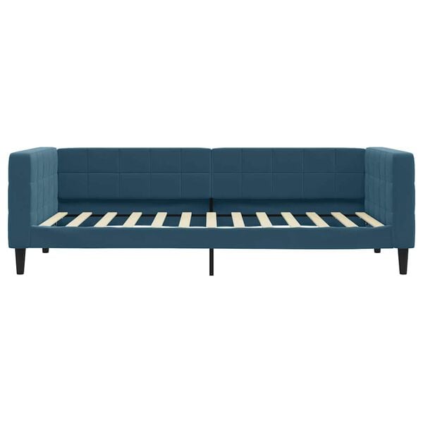 vidaXL Sofa z materacem do spania, niebieska, 90x200 cm, aksamit