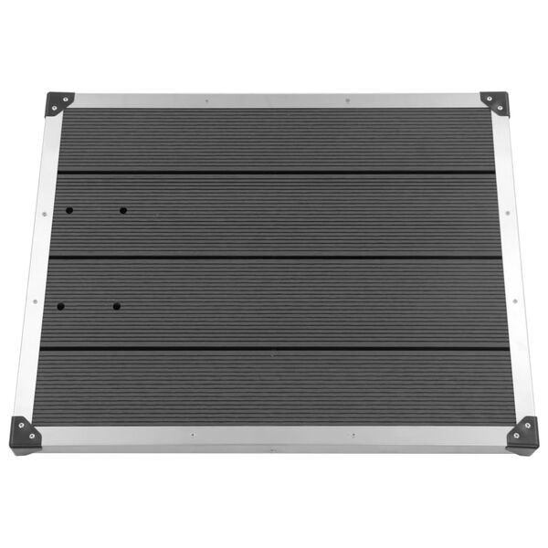 vidaXL Podest do prysznica ogrodowego, WPC i stal, 80x62 cm, szary