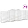 vidaXL Kosze gabionowe, 6 szt, 400x50x140/160 cm, galwanizowane żelazo
