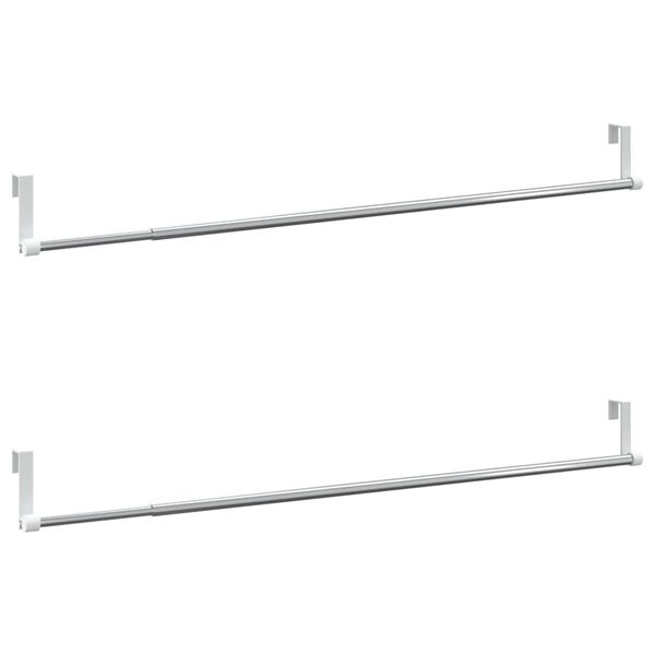 vidaXL Karnisze, 2 szt., biało-srebrne, 60-105 cm, aluminium